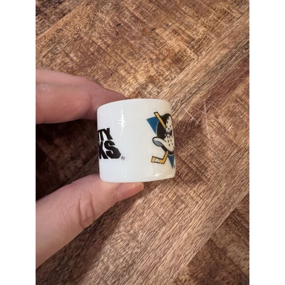 Mighty Ducks Mini Ceramic Mug Cup NHL 1.25" Vintage - Picture 4 of 6